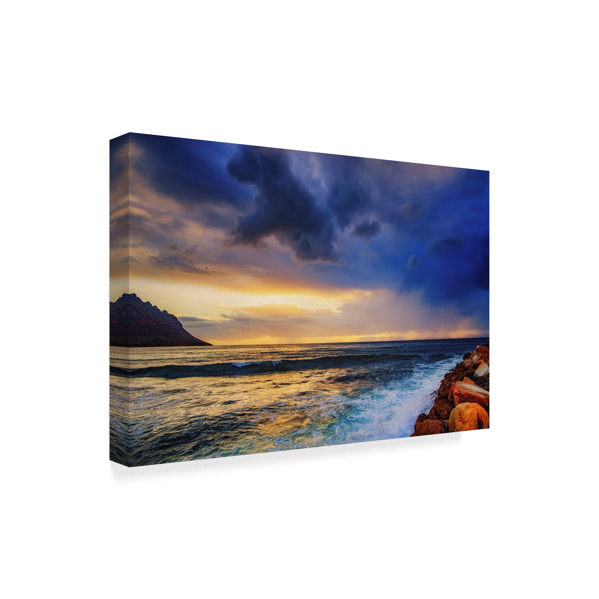 Trademark Fine Art 'White Waves Under Clouds' Canvas Art by Pixie Pics