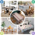 thumbnail image 4 of Brown Ethnic Stripe Pattern Rectangle Tablecloth 60"x84",Waterproof Polyester Rectangle Table Cloth, Wipeable Spillproof Polyester Tablecloth for Dining, Camping, Indoor and Outdoor, 4 of 5