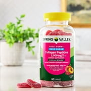Spring Valley Zero Sugar Collagen Peptides 2500mg Gummy, 60 Count