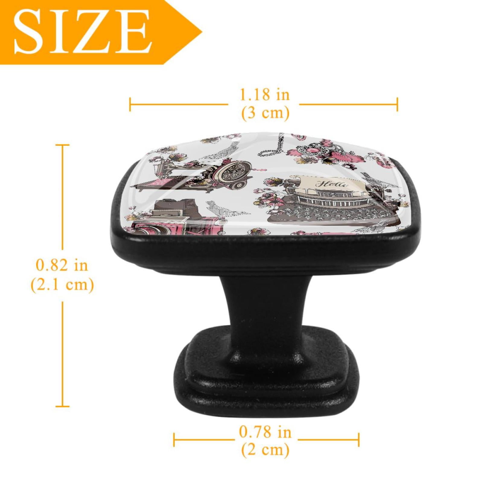 4 Pcs Cabinet Handle Drawer Pulls Sewing Machine Knobs with Screws Square Furniture Office Cabinet Knob Decoration