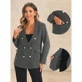thumbnail image 2 of DARING DIVA Women's Tweed Blazer Button Front Plaids Jacket Coat XS Black, 2 of 6