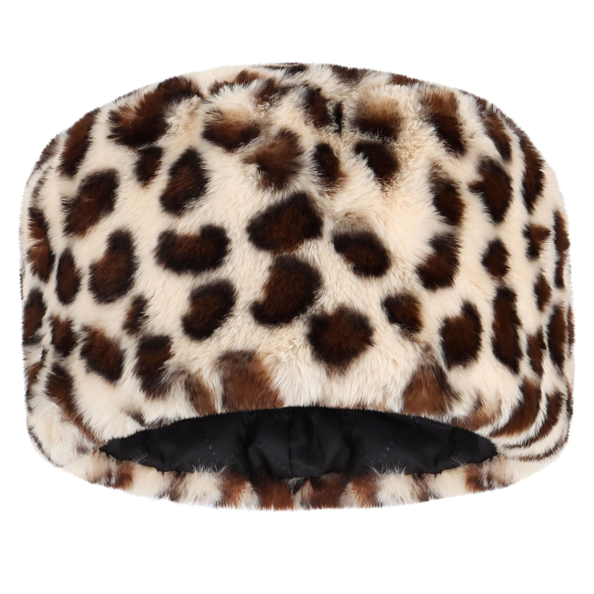 Gustave Leopard Print Faux Fur Hats for Women Cossack Russian Style Warm  Hat Winter Fluffy Hat Thick Ski Beanie Cap Light Brown