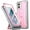 Pink, variant on Poetic Revolution Case for Motorola Moto G 5G , Heavy Duty Full Body Cover with Kickstand, Black