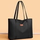 thumbnail image 2 of Women’s Large Tote Shoulder Bag | Nylon Top Handle Handbag with Yoga Mat Buckle | Zipper Pockets | Water Resistant | Work Gym Office Travel Use | Black Blue Purple Green | 13.38x4.33x11.02in, 2 of 8