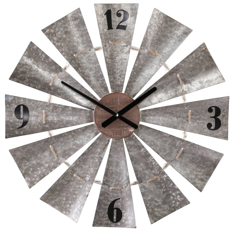 SEI Furniture Brevan Oversized Decorative Windmill Wall Clock