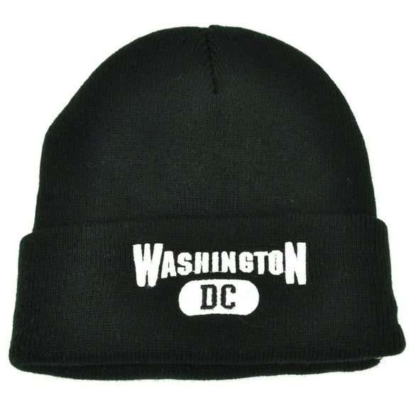 Washington DC Virginia Cuffed Black White USA Capital Knit Beanie City Kirk Wood