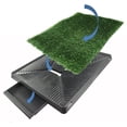 thumbnail image 3 of Dog Pet Grass Potty Patch Portable Large 25x20 w/ Removable Tray - 3 Layer Artificial Turf Faux Grass Pad For Puppy Potty Bathroom Training - Indoor Outdoor, 3 of 4