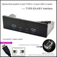 thumbnail image 1 of USB3.2 TYPE-C 10Gbps Optical Drive Panel 2X USB GEN2+2X TYPE-C 3.5-Inch 5.25-Inch HUB 19PIN to C-Port Front Back Plug, 1 of 10