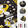 thumbnail image 6 of Honey Sweet Round Living Room Rugs 8 ft, Gnomes Bees Daisy Black Washable Large Area Rug with Non-Slip Sturdy Edge Binding Round Carpet for Dining Room Kitchen Office, 6 of 9