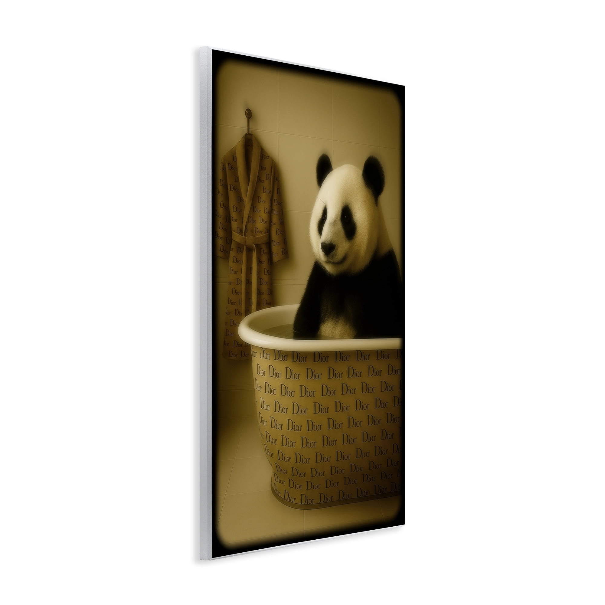 Stupell Industries Couture Panda in Luxury Tub Wall Plaque Art, design by Grotto Studios