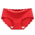 thumbnail image 3 of 3 Pack Underwear for Women Seamless Hipster Ice Silk Stretchs Panties,Red,L, 3 of 3