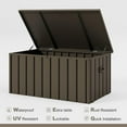 thumbnail image 4 of PURPLE LEAF Outdoor Deck Box 100 Gallon Waterproof Lockable Storage Box Container with Lid Deck Organization for Patio Cushions Side Table Pool Accessories Garden Tools, Brown, 4 of 12