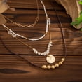thumbnail image 5 of NICKSUN Vintage Boho Beaded Clavicle Chain Necklace Sun Pendant Stackable Necklace Long Multi-layered Bead Tassel Necklace Summer Beach Jewelry for Women, 5 of 9