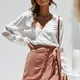 thumbnail image 1 of Blusa Con Cuello En V ANGGREK Camisa Casual Manga Larga Mujer Color Puro Ajuste Holgado, 1 of 6