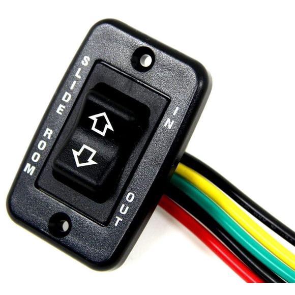 Lippert Components Slide-Out Electric Switch Assembly Replacement - Black For Above Floor and Through Frame Slides - Exact-Match Component-Easy, DIY Installation - Full Switch Assembly Included 117460