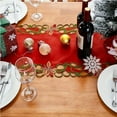 thumbnail image 6 of ToyKingdee Christmas Embroidered Table Runner Cutwork Green Leaves Holiday Table Linens for Christmas Decorations, 6 of 6