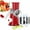 BN-Red, variant on Rotary Cheese Grater Hand Crank, Kitchen Shredder Speed Mandolin Slicer Ice Shaver with Handle and Drum Blades for Cheese, Vegetable, Nuts, Chocolate, Potato, Carrot, 5 Blades, Blue
