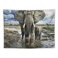 thumbnail image 5 of JRXY  Animal Tapestry, Photo of Elephant Family Mother Nature Creatures Land , Wall Hanging Decor for Bedroom Living Room Dorm, Multicolor Painting, 5 of 6