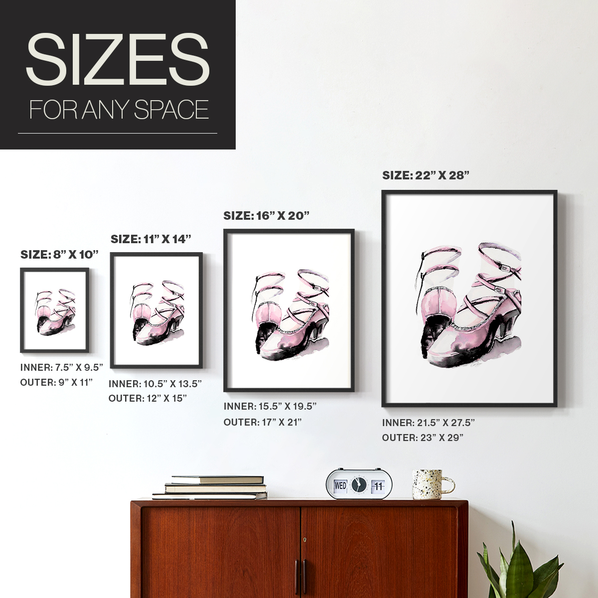 Strappy Platform in Paper Solid Wood 16 x 20 Framed Print