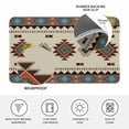 thumbnail image 3 of Boho Southwest Door Mat Indoor Outdoor, Farmhouse Aztec Tribe Brown Blue Plaid Non Slip Welcome Mat with Rubber Backing, Absorbent Fabric Front Door Mats Entryway Rug for Home Patio Entrance 18"x30", 3 of 8