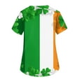 thumbnail image 3 of Under Scrub Tops for Women Irish Shamrock Printed V Neck Breathable T-Shirts Short Sleeve Professionals Soft Stretch St. Patrick's Day Scrub Tops with Pockets  3X-Large, 3 of 4