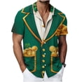 thumbnail image 6 of Men's St. Patrick's T Shirt Short Sleeve Lapel Button Down Printed Shirts Tops Green 4 XXL, 6 of 6
