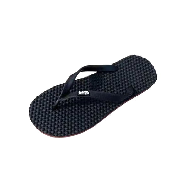 Black Mens Womens Massage Sole Flip Flops Beach Slides Couples Pvc Summer Outdoor Casual Non Slip Thong Sandals Footwear