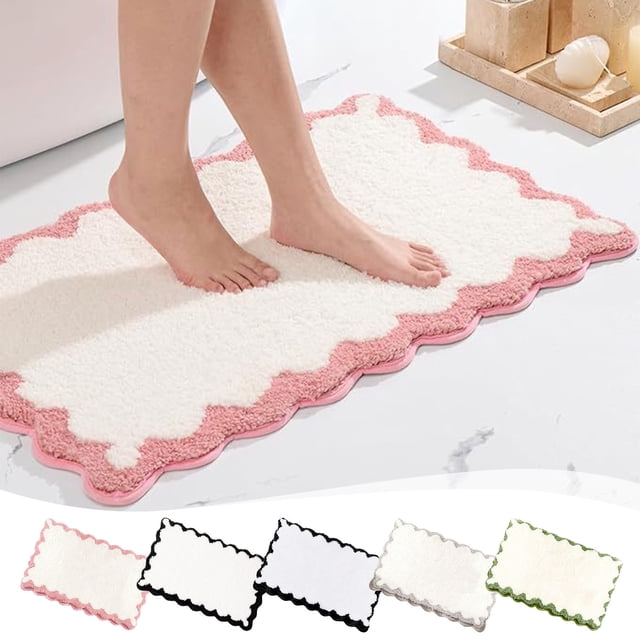 TTJ Rug Rugs for Entryway Bath Mat Soft Absorbent Bathroom Rug Plush Foot Mat Non Slip Entryway Floor Carpet for Bathtub Shower Doorway Vanity Room Decor