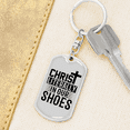 thumbnail image 6 of Christ In Our Shoes Stainless Steel or 18k Gold Premium Swivel Dog Tag Keychain, 6 of 10
