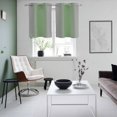 thumbnail image 4 of Green Grey Kitchen Curtains Small Short 39 Inch Length, Modern Minimalist Solid Vertical Stripes Grommet Top Bedroom Living Room Curtains, Light Filtering Cafe Curtain Drapes 2 Panels Set 55''x39'', 4 of 9