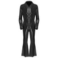 thumbnail image 3 of Sxiwei Mens Movie Star Jumpsuit Sequins Singer Dancer Leotard Bodysuit Halloween Fancy Dress up Black XL, 3 of 7