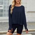 thumbnail image 6 of Posijego Women's Workout Tops Open Back Athletic Tee Long Sleeve Shirts Yoga Activewear with Thumb Hole, 6 of 7