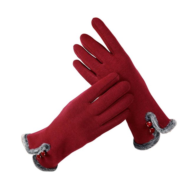 Guantes de invierno para mujer Pantalla táctil Fleece Grueso Cálido Cómodo rojo Zulema Guantes de invierno para mujer