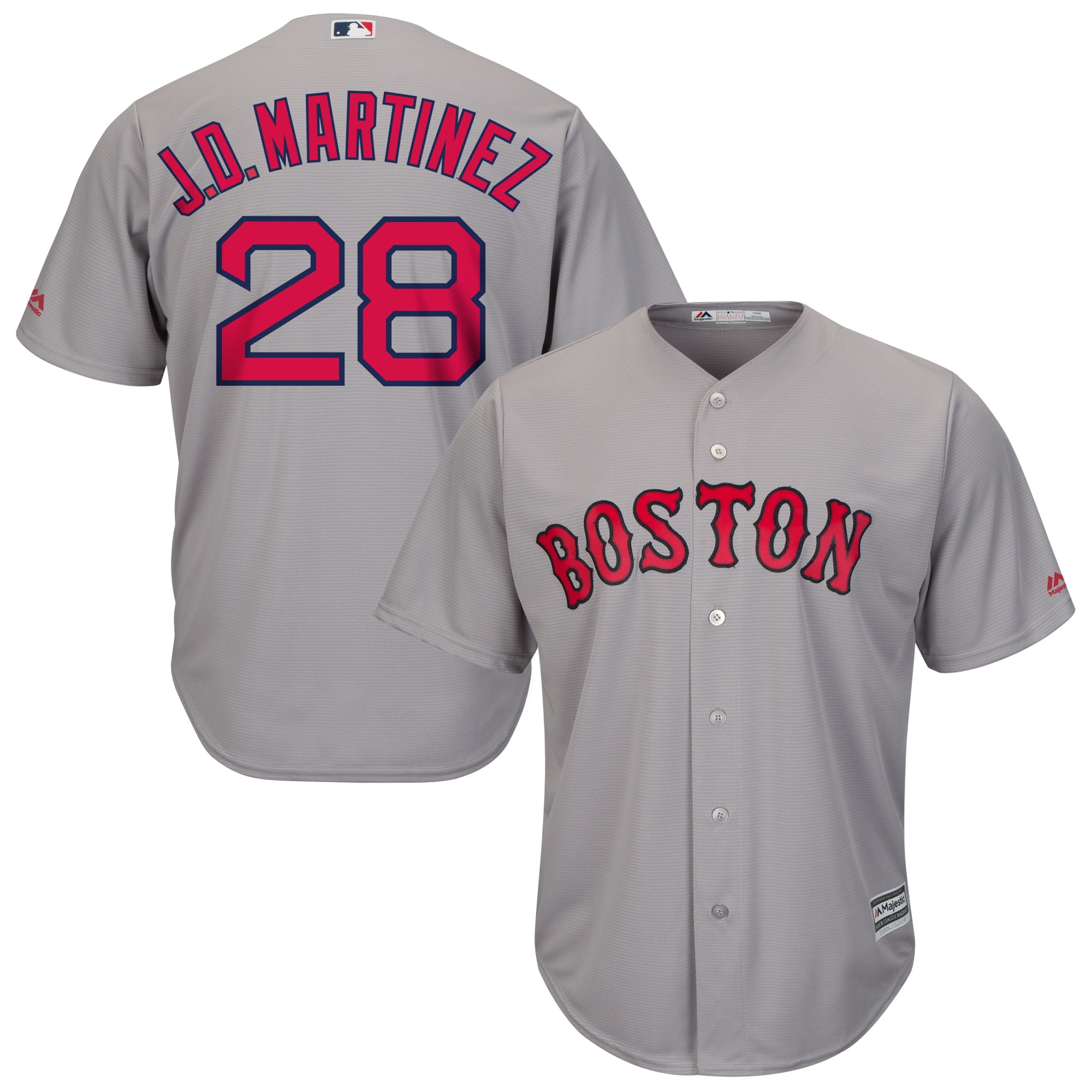 J.D. Martinez Boston Red Sox Majestic Road Official Cool Base Player Jersey - Gray ...