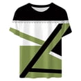 thumbnail image 4 of Tops Cortos para las Mujeres, Estampado Cuello Redondo Camiseta de Manga Corta, Moda Casual Blusa de Poliéster Ligero, 4 of 8