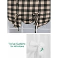 thumbnail image 3 of Black Plaid Tie Up Curtains for Windows 45 Inch Length Balloon Curtains Kitchen Adjustable Balloon Window Shade Vintage Country Gray Buffalo Check Gingham Tie Up Bathroom Curtain Window 52"x45", 3 of 6