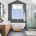 thumbnail image 3 of Blue White Stripe Kitchen Curtains 72 Inch Length, Modern Minimalist Geometric Striped Grommet Top Bedroom Living Room Curtains, Light Filtering Cafe Curtain Drapes 2 Panels Set 104''x72'', 3 of 9