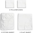 thumbnail image 4 of CGK Linens 4-Piece 400 Thread Count Cotton Sheet Set - Queen Size 100% Cotton Sateen Bed Sheets Fits 18"-24" Mattresses, White, 4 of 7