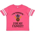 thumbnail image 3 of Inktastic Thanksgiving Girl Turkey Thankful for Family Girls Toddler T-Shirt, 3 of 5