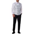 thumbnail image 2 of INSPIRE CHIC Chaleco de Hombre V-Neck Slim Fit Doble Botón Fiesta Disco Prom Nocheclub Chaleco de Lentejuelas 2XL Plata, 2 of 5