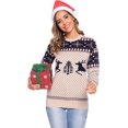 thumbnail image 4 of Totatuit Chandail de Noël Assorti pour la Famille Col Rond Rennes Flocons de Neige Chandail Tricoté Laid pour Hommes Femmes, 4 of 5