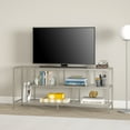 thumbnail image 6 of Evelyn&Zoe Winthrop Rectangular TV Stand with Glass Shelves for TV's up to 60" in Satin Nickel, 6 of 9