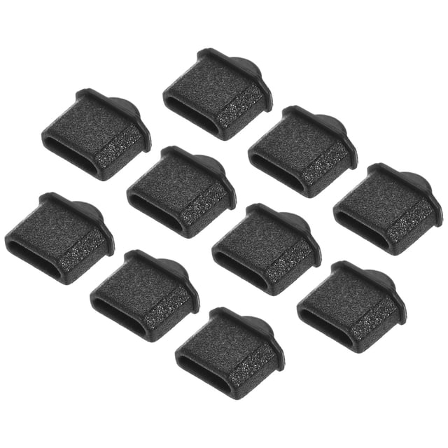 Tapa de silicona para puerto Micro masculino, tapa anti-polvo negra, 10PCS