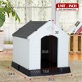 thumbnail image 5 of Plastic Dog House 32 inch Large Dog Houses for Small to Large Dogs, All Weather Indoor Outdoor Doghouse with Base Support for Winter Tough Durable House, Grey, 5 of 8