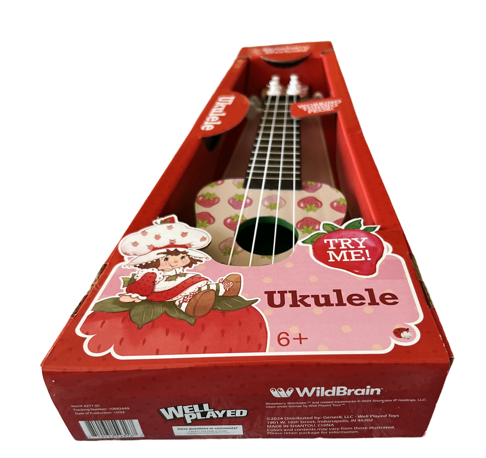 Strawberry Shortcake Ukulele Working Tuning Pegs!