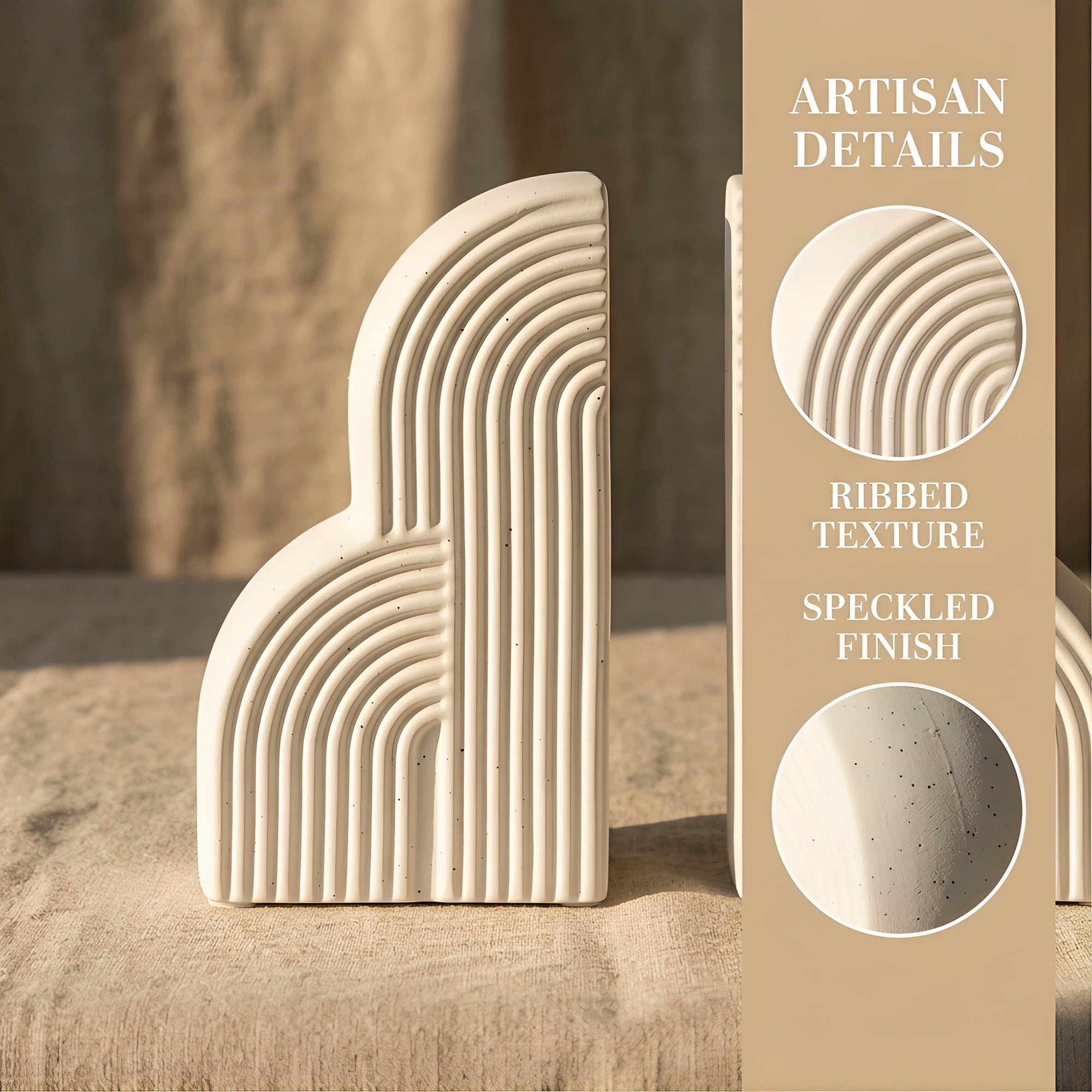 Unique Bargains Expandable Resin Bookends with Compartments Home 2 Pcs White Splash Dot