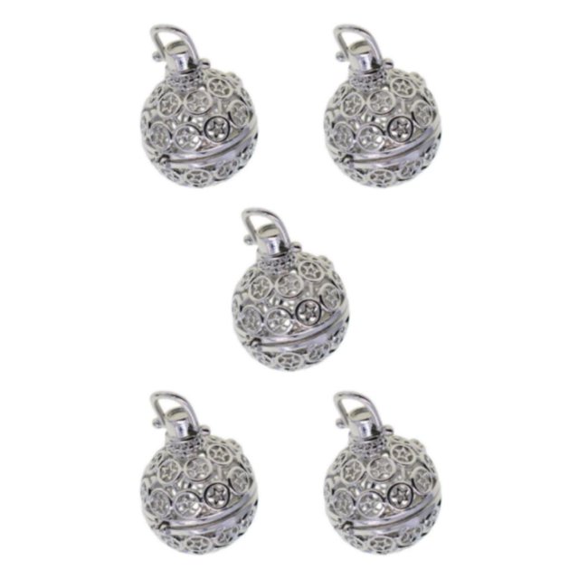 relayinert Perles Cage Médaillon Pendentif Réglages Collier Lotus pour Bricolage Argent Type H 5ensemble