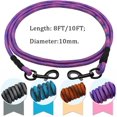 thumbnail image 5 of NANAHuang8 FT/10 FT Dog Tie Out/Check Cord, Heavy Duty Nylon Rope Training Leash, 3/8 Inch Thick Dog Tether for Indoor or Outdoor Walking, Camping, Hiking, Playing (3/8" x 8ft, Blue Black), 5 of 8