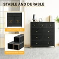 thumbnail image 6 of Bigroof Wide Dresser Storage Tower with Sturdy Steel Frame, 9 Drawers of PU Leather Finish Fabric Bins, Organizer Unit for Bedroom, Hallway, Entryway, Dark Gray Black, 6 of 10