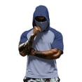 thumbnail image 2 of Garbnen Ice Silk Sun Hoodies for Men Raglan UPF 50+ Sun Protection Mens Rash Guard Short Sleeve with Face Mask Quick Dry Cooling Summer Athletic Mens Fishing Shirt, 2 of 6